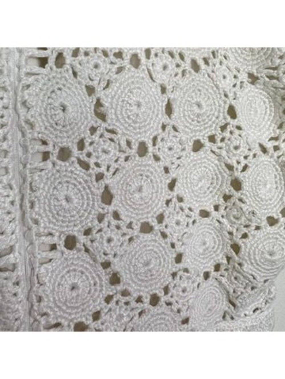 Calypso St Barth Women Sz M Dress LWD White Eyelet Crochet Lace Boho Resort - Picture 8 of 16